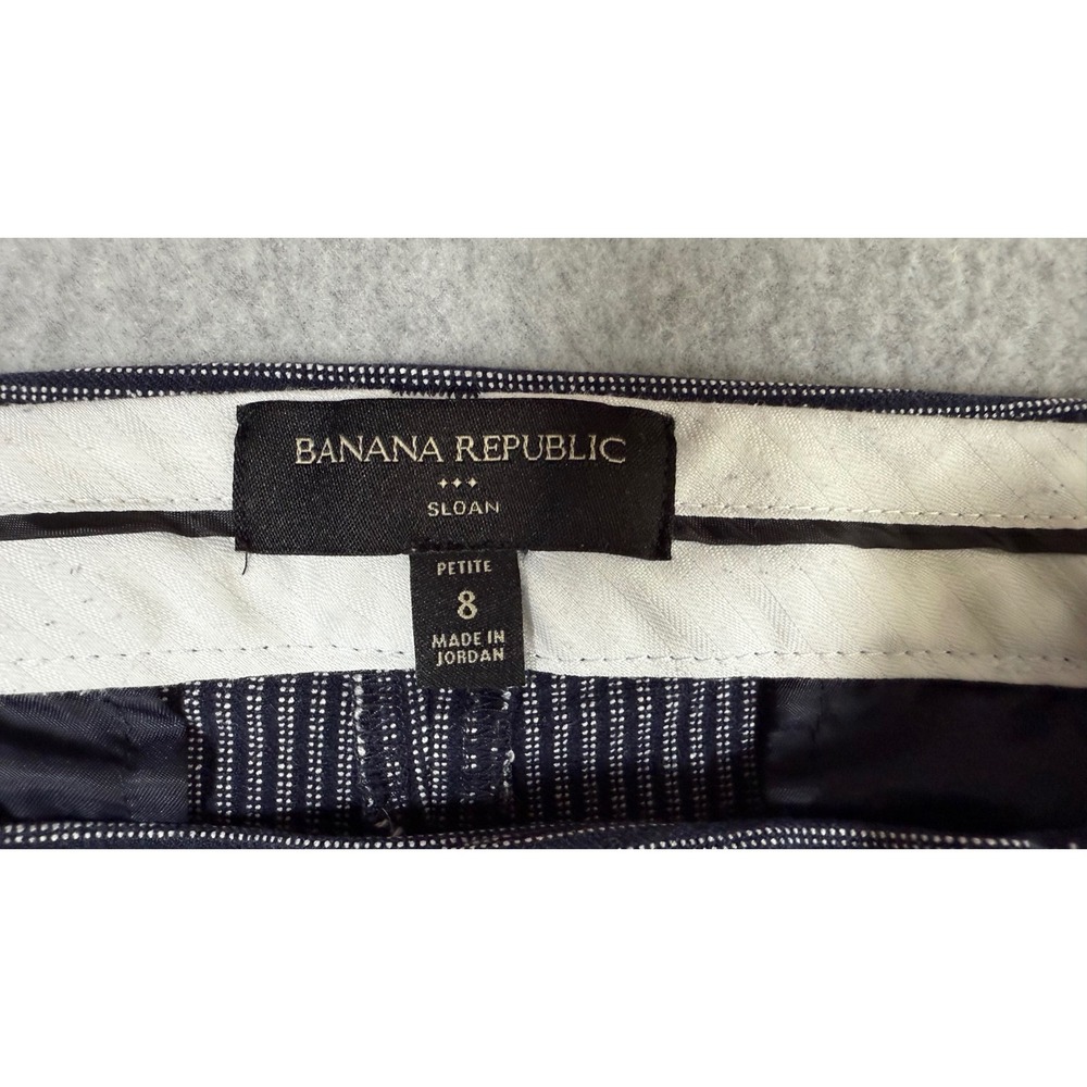 Banana Republic Sloan Petite Striped Ankle Pants Career Casual S8 - Picture 2 of 13